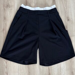 Forever 21 Black Shorts with White Waistband